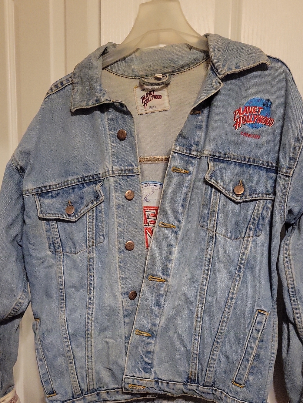 Cancun Light Blue Denim Jacket Lg - Picture 7 of 8